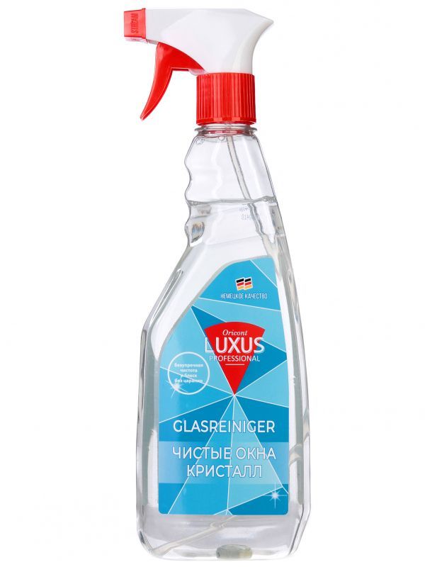 Luxus Professional Чистящее средство для стекол и пластмасс Кристальный с антистатиком 500 мл с распылителем