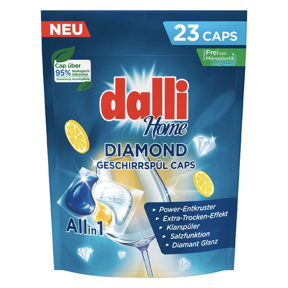 Dalli Home Diamond Капсулы для посудомоечных машин Лимон 23 шт