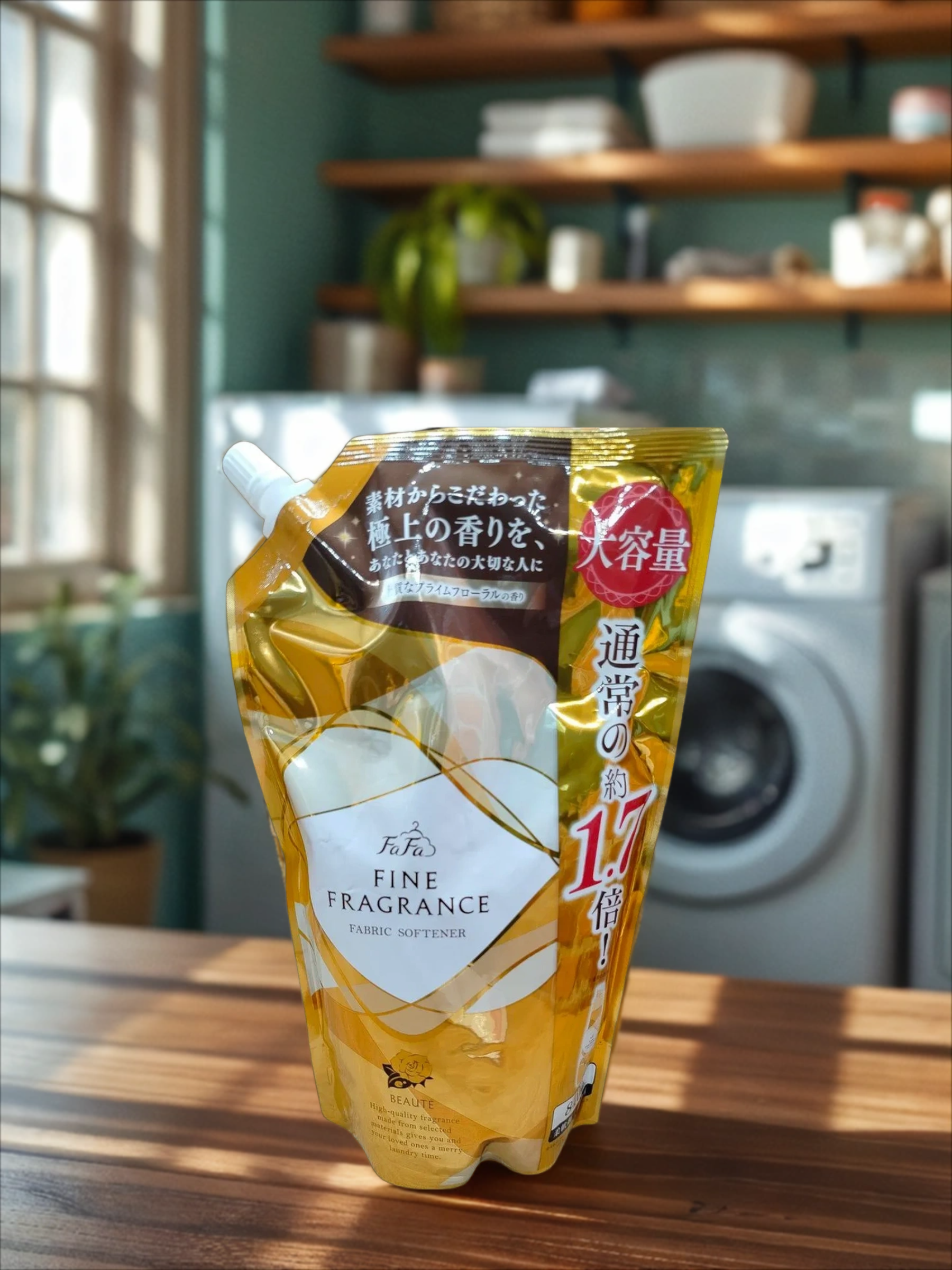 Nissan FaFa Fine Fragrance Beaute Кондиционер для белья с антистатическим эффектом и ароматом цветов, мускуса и сандалового дерева 840 мл в мягкой упаковке