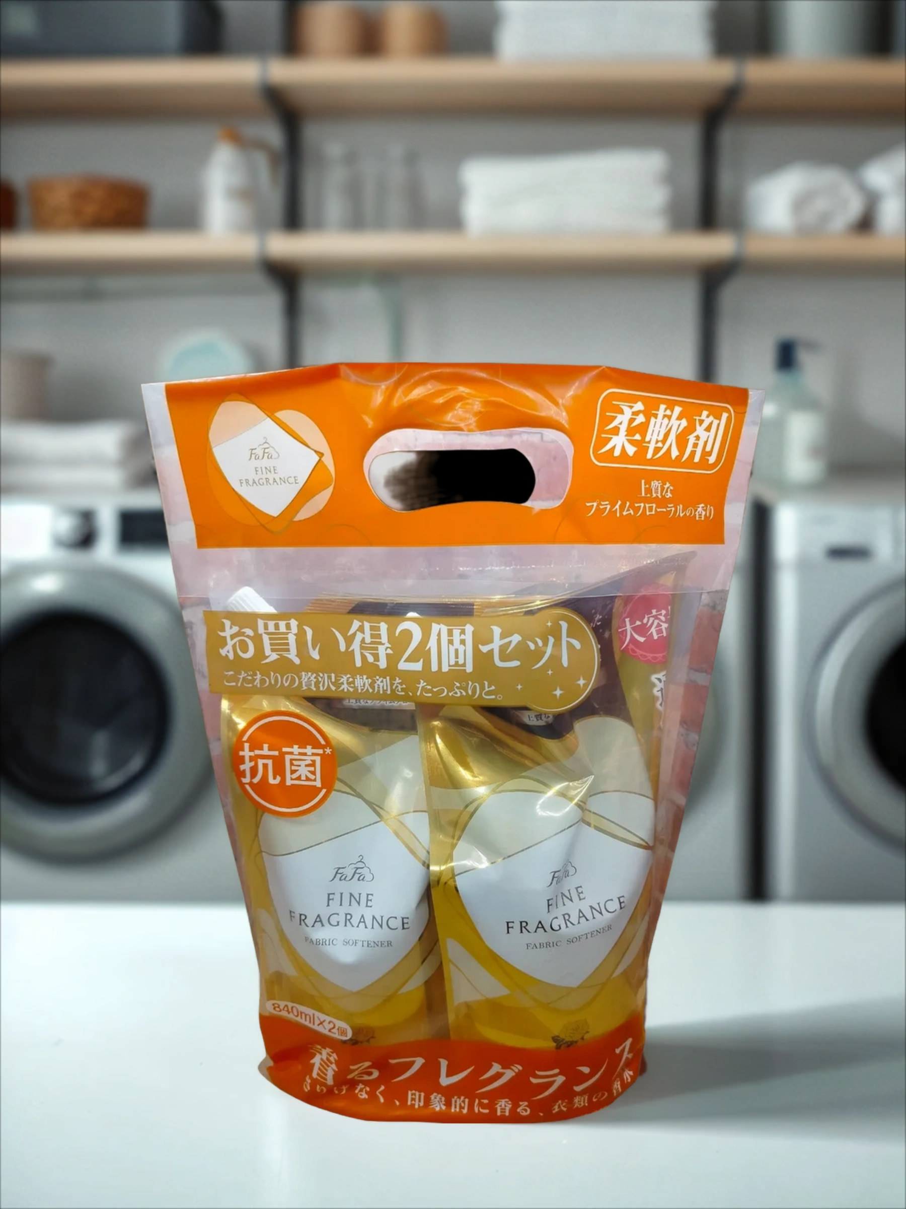 Nissan FaFa Fine Fragrance Beaute Набор Кондиционеры для белья с антистатическим эффектом и ароматом цветов, мускуса и сандалового дерева 840 мл в мягкой упаковке 2 шт