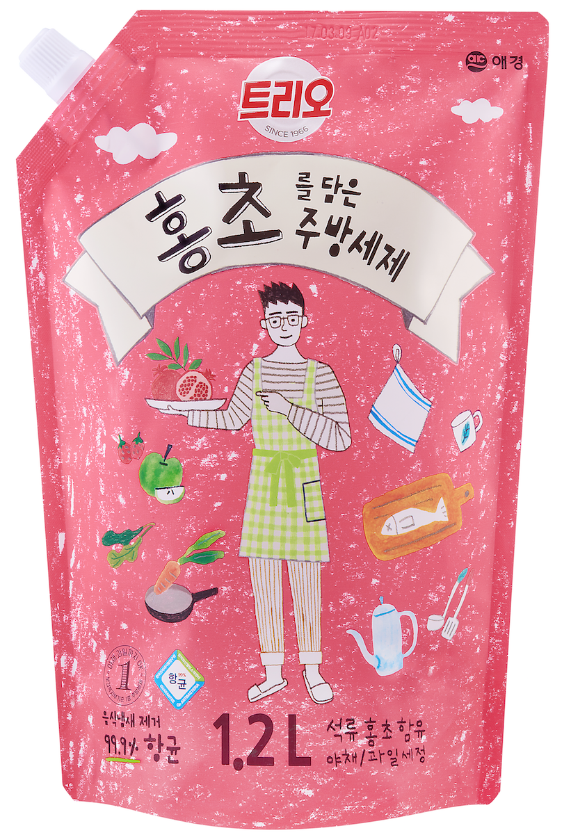 Aekyung Trio Hongcho Средство для мытья посуды Гранат 1200 мл в мягкой упаковке