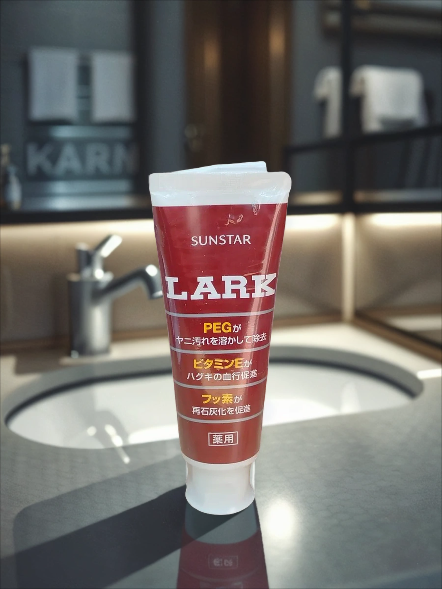 Sunstar Lark Зубная паста для устранения никотинового налета с витамином Е и вкусом мяты 150 гр