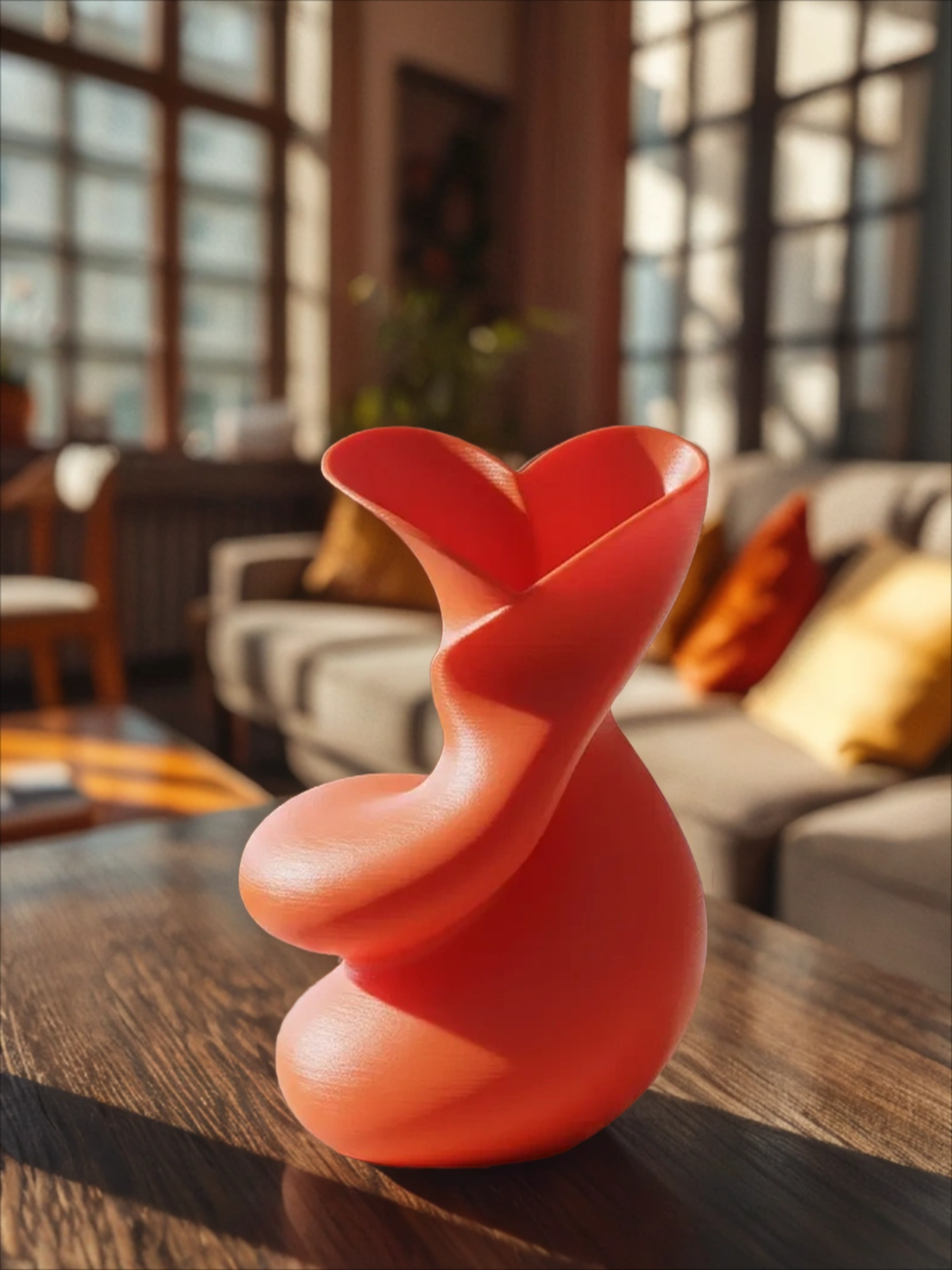 POAC Ваза декоративная для сухоцвета Буря Сердце Красная