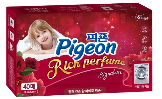 Pigeon Rich Perfume Салфетки-кондиционер для сушки белья в сушильной машине Аромат Фиеста 40 шт