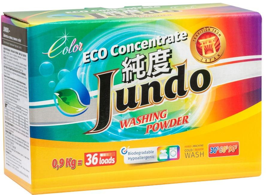 Jundo Экологичный стиральный порошок для цветного белья 900 гр на 36 стирок