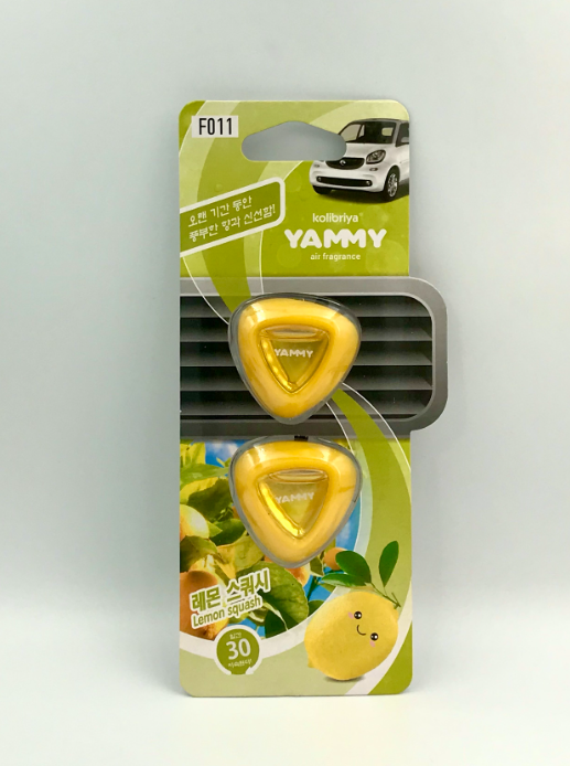 Kolibriya Yammy Liquid F011 Lemon Squash Ароматизаторы салона автомобиля на дефлекторы Лимонная свежесть 2,5 мл 2 шт