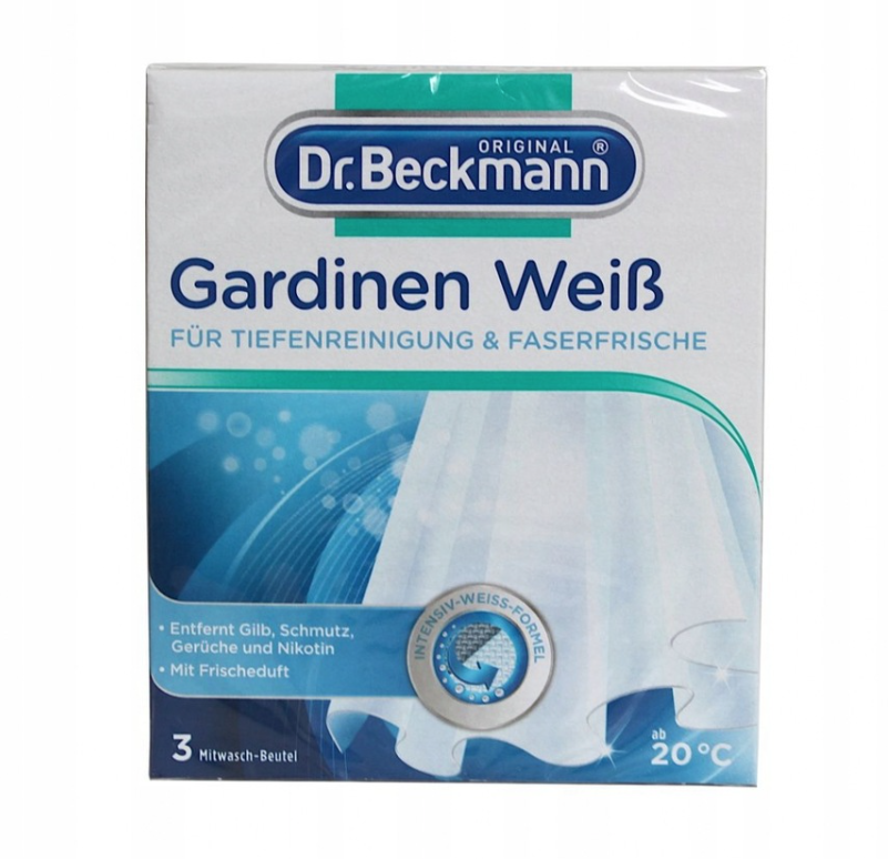 Dr. Beckmann Отбеливатель для гардин и занавесок 3 пакетика по 40 гр в коробке