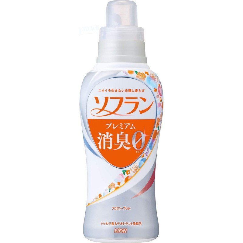 Lion Soflan Premium Deodorizer Zero 0 Кондиционер для белья защищающий от неприятного запаха до вечера с ароматом Цветочного мыла 550 мл