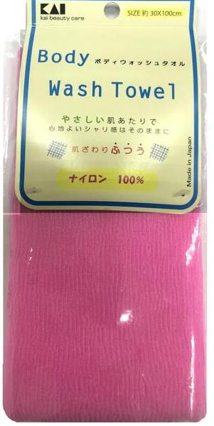 Kai Body Wash Towel Мочалка для тела средней жесткости розовая