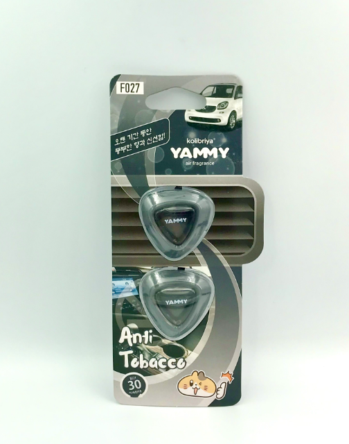 Kolibriya Yammy Liquid F027 Anti Tobacco Ароматизаторы салона автомобиля на дефлекторы Антитабак 2,5 мл 2 шт