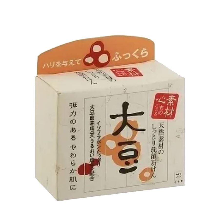 Cow Brand Facial soap monogokoro Очищающее мыло для лица с экстрактом сои и фасоли 100 гр