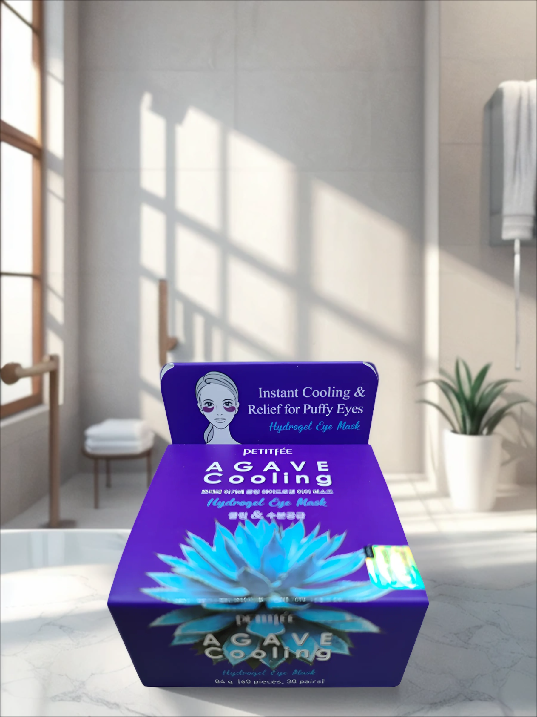 Petitfee Hydrogel Eye Mask Agave Cooling Гидрогелевые патчи под глаза с экстрактом агавы 60 шт 84 гр
