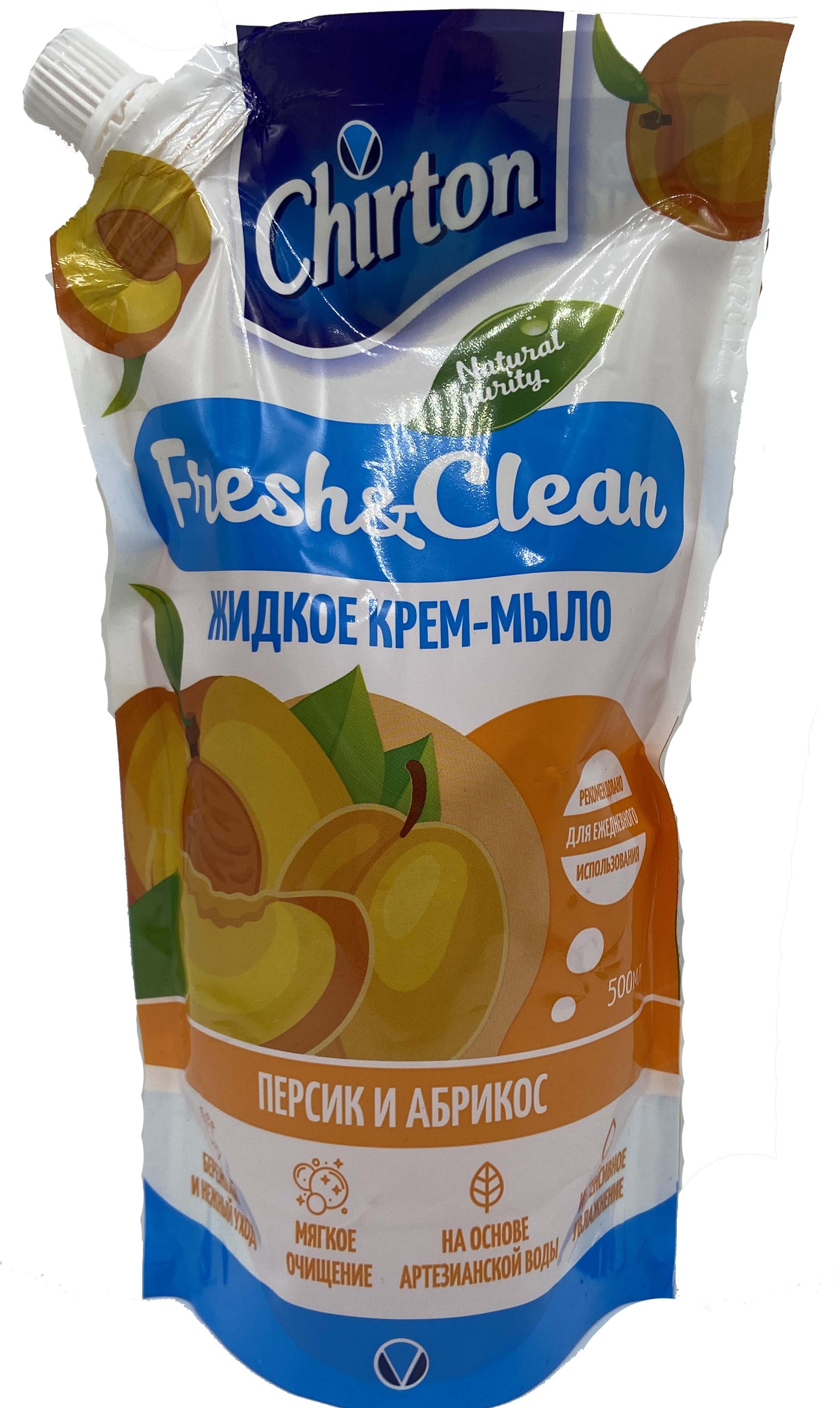 Chirton Fresh&Clean Жидкое крем-мыло Персик и абрикос 500 мл