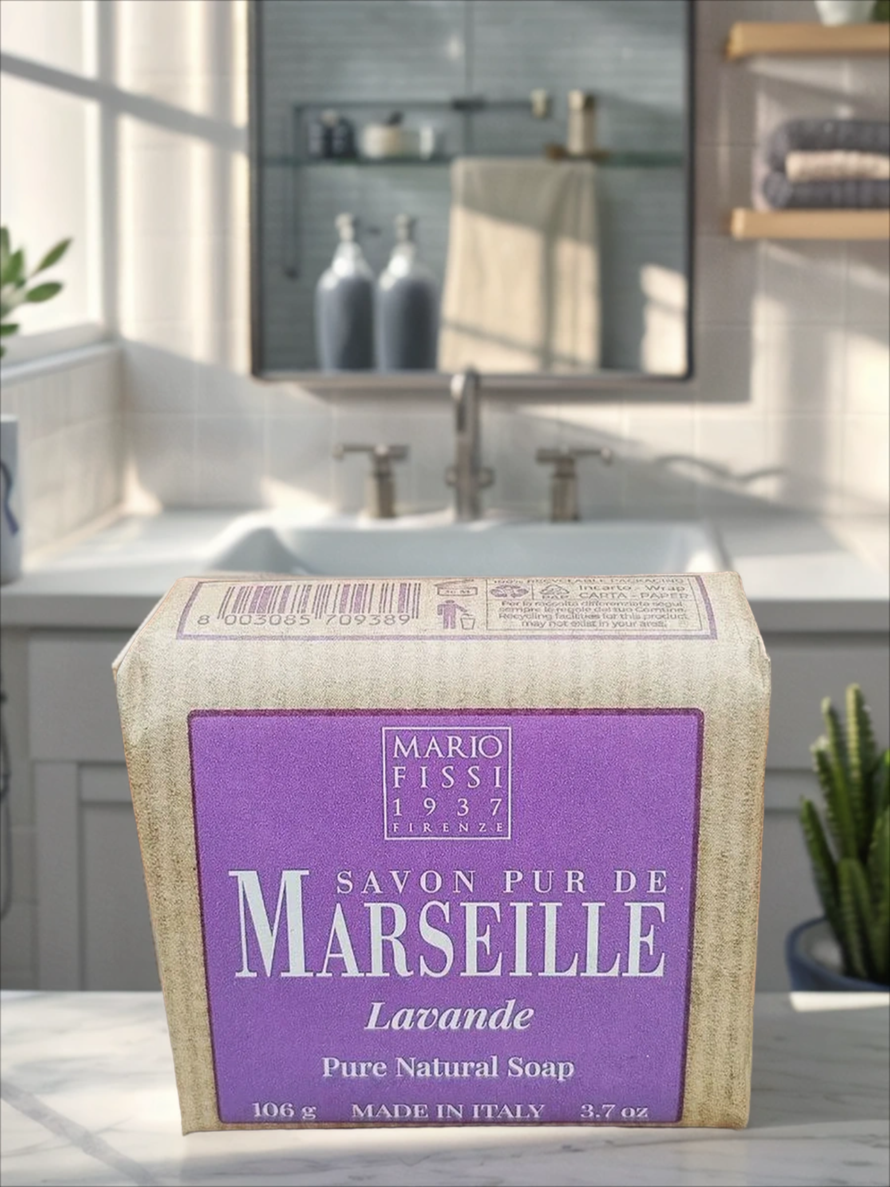 Mario Fissi 1937 Pure Natural Marseille Soap Lavande Марсельское мыло натуральное с оливковым маслом и Лавандой 106 гр