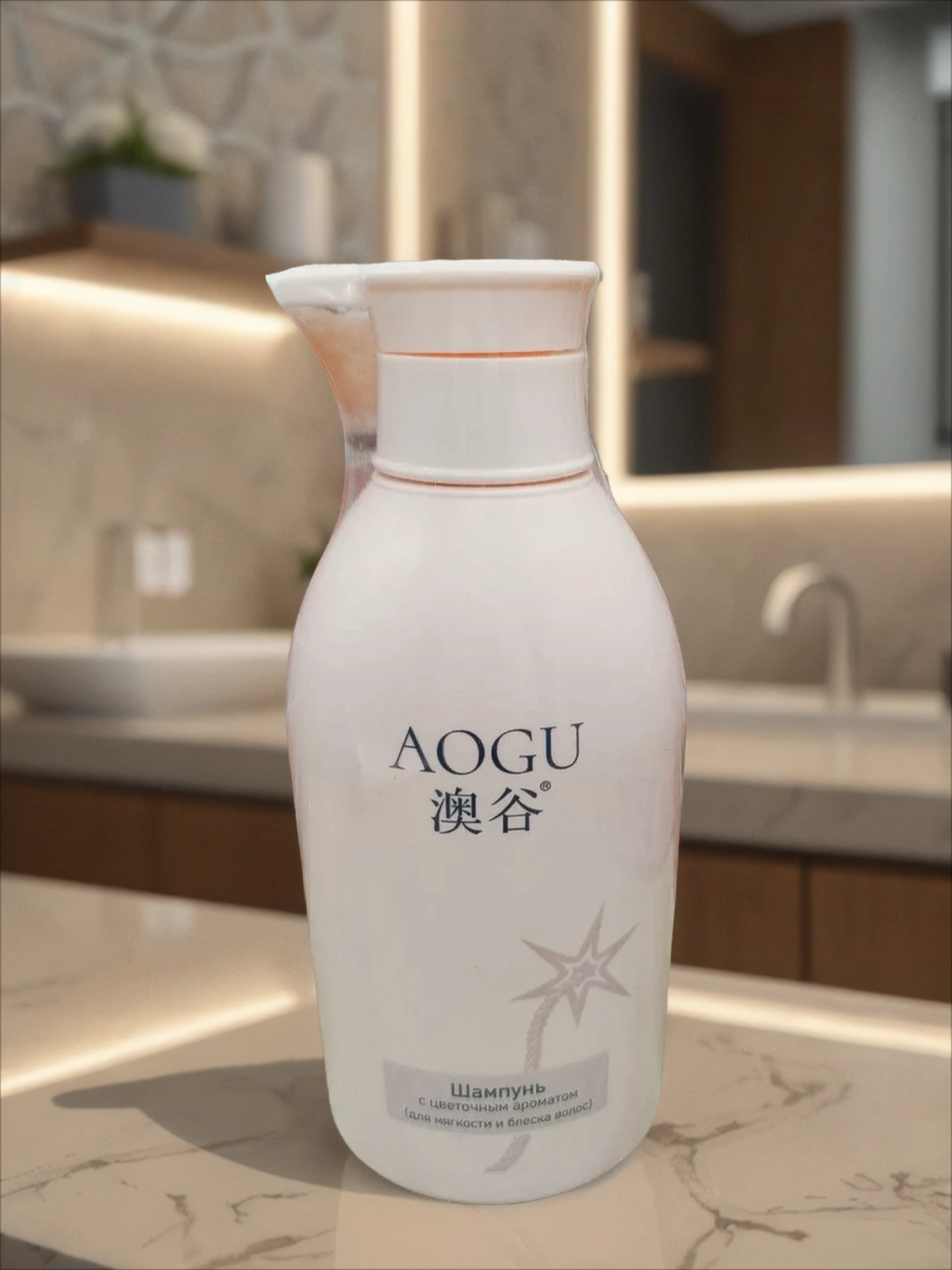 AOGU Шампунь для мягкости и блеска волос с цветочным ароматом 550 мл