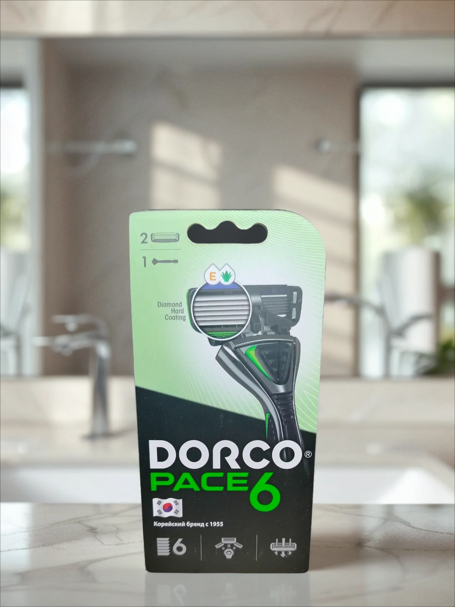 Dorco PACE 6 Станок бритвенный мужской с 6 лезвиями + 1 сменный картридж