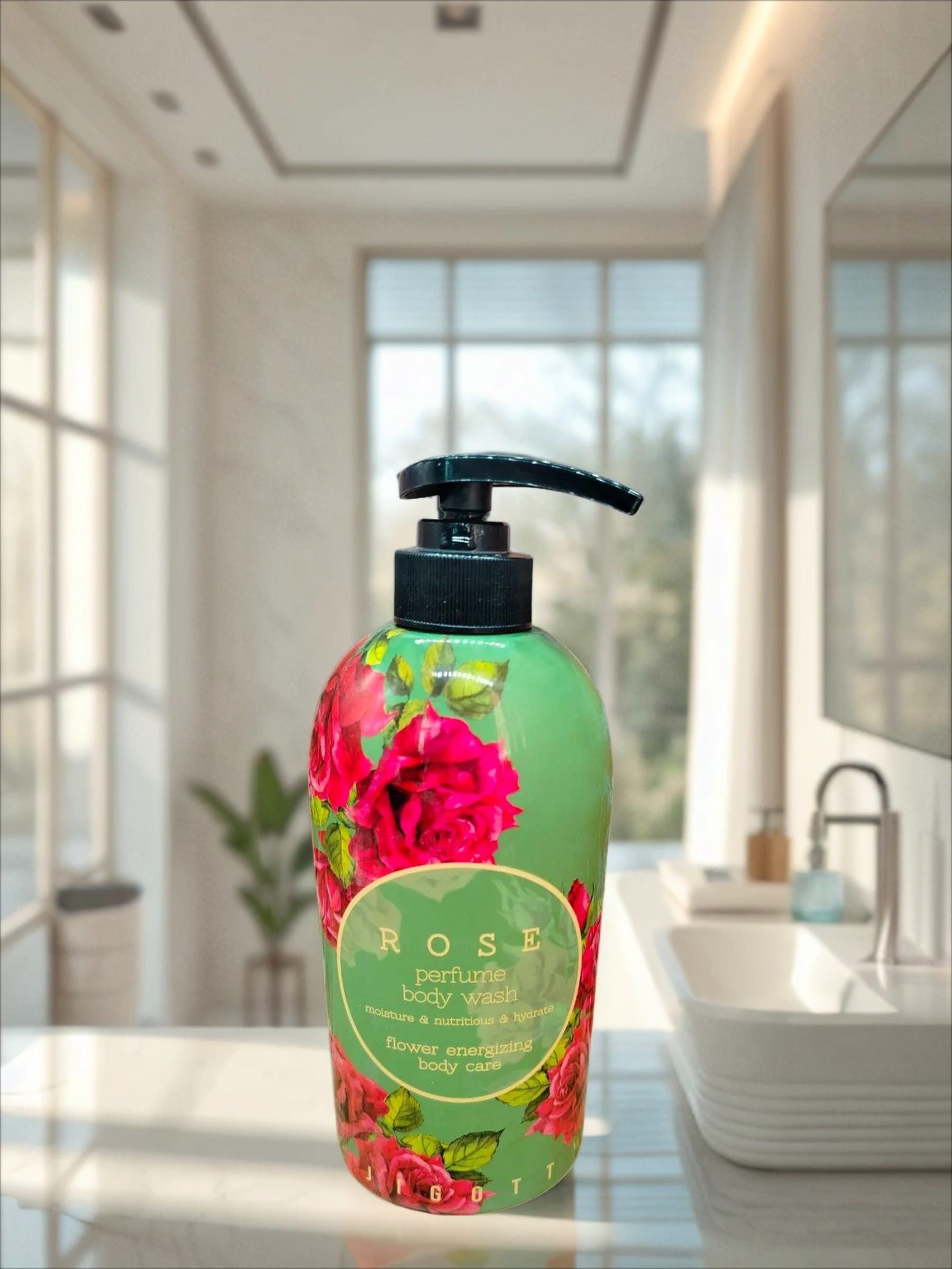 Jigott Perfume Body Wash Rose Гель для душа парфюмированный Роза 750 мл