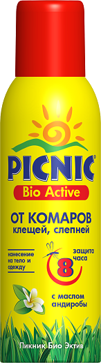Picnic Bio Active Аэрозоль от комаров и клещей 125 мл