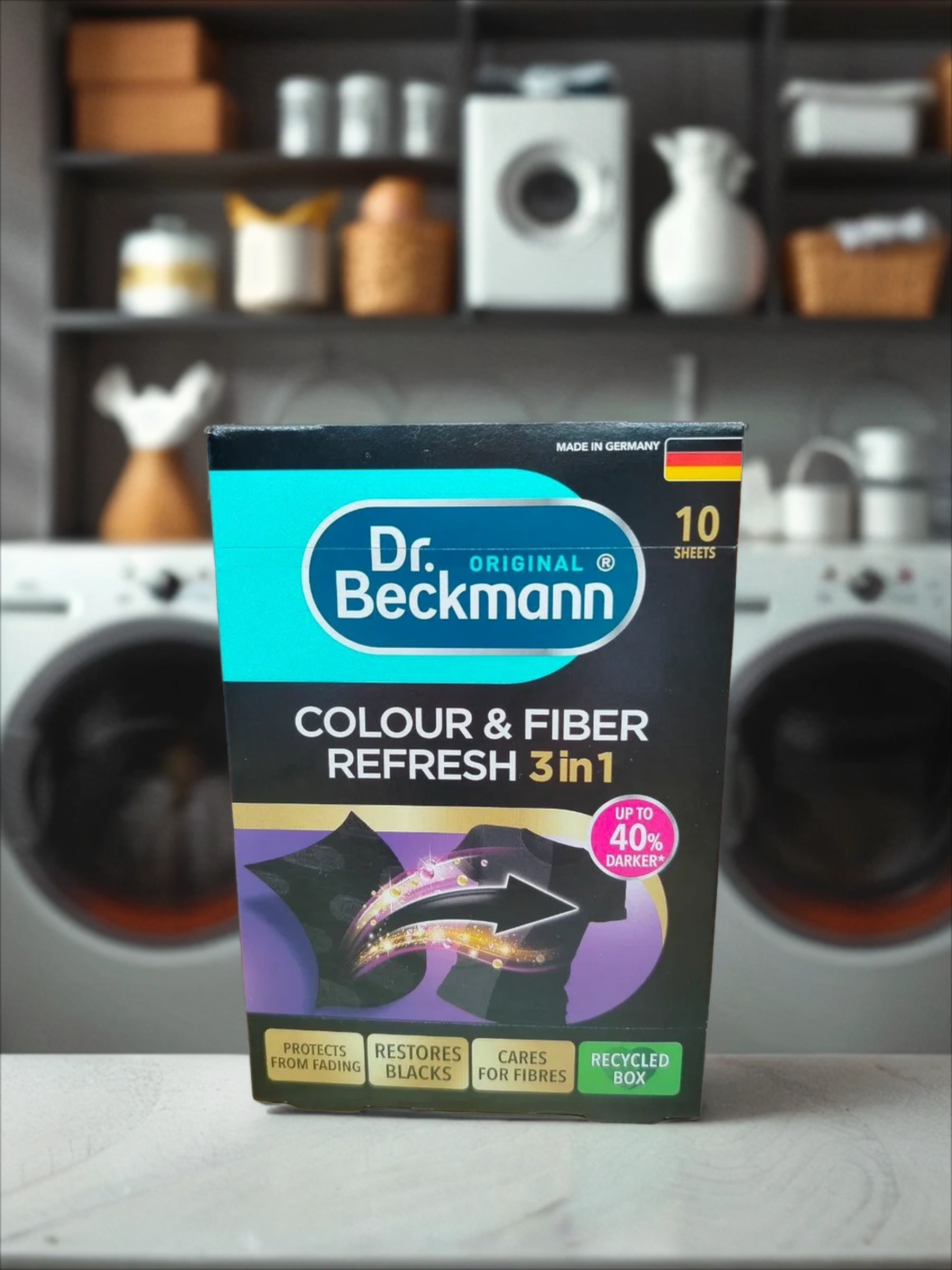 Dr. Beckmann Салфетки 3 в 1 для обновления черного цвета и ткани 10 шт