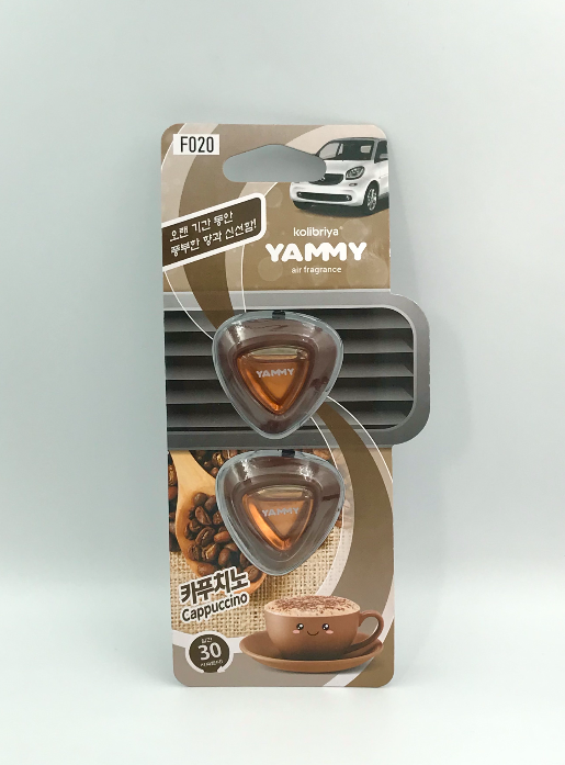 Kolibriya Yammy Liquid F020 Cappuccino Ароматизаторы салона автомобиля на дефлекторы Капучино 2,5 мл 2 шт