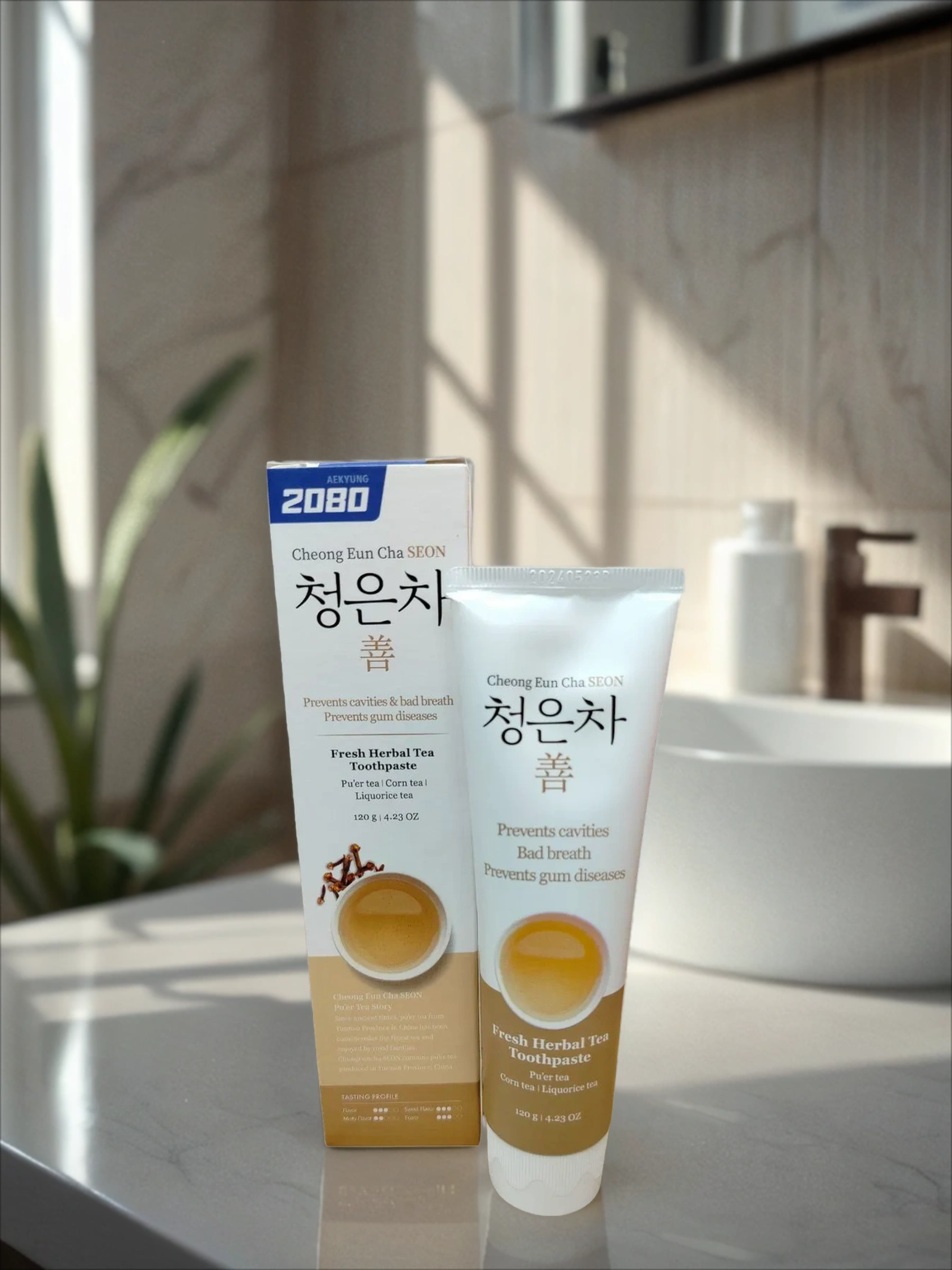 Aekyung Dental Clinic 2080 Cheong-en-cha Jin Зубная паста гелевая Восточный чай с экстрактами трав 125 гр