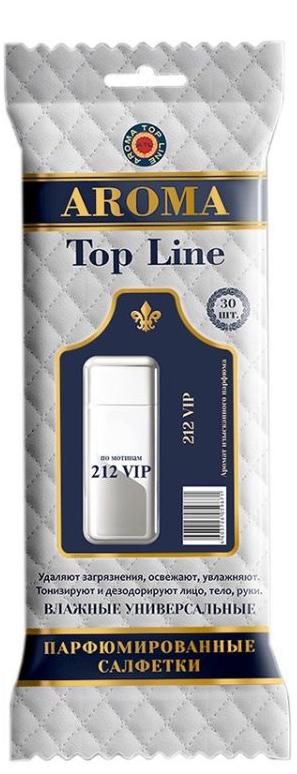Aroma Top Line влажные универсальные парфюмированные салфетки 212VIP 30шт