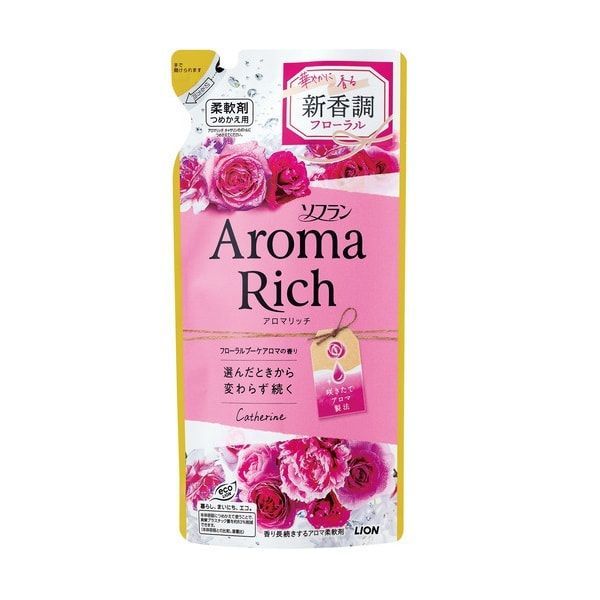 Lion Soflan Aroma Rich Catherine Кондиционер для белья с натуральными ароматическими маслами 380 мл запасной блок