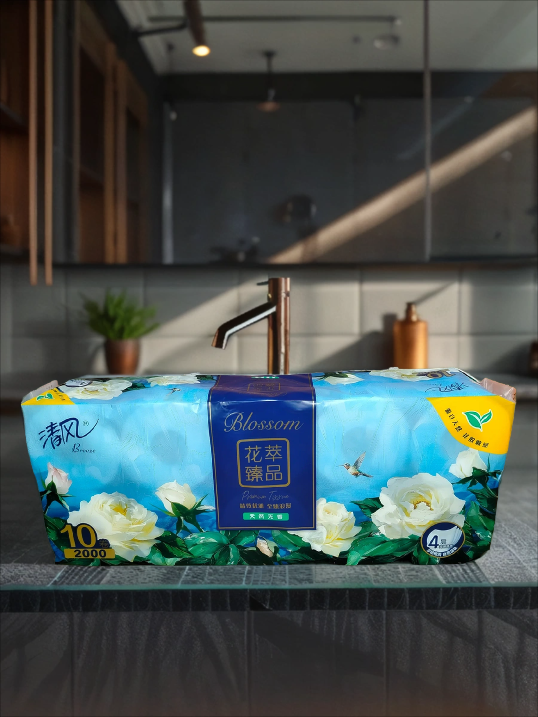 Gold Hong Breeze Blossom Туалетная бумага 4-ех слойная в индивидуальной упаковке 10 рулонов по 30 м