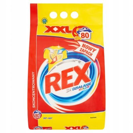 Burnus REX 3x Active Color Стиральный порошок для цветного белья с формулой тройного действия 6 кг на 80 стирок в мягкой упаковке
