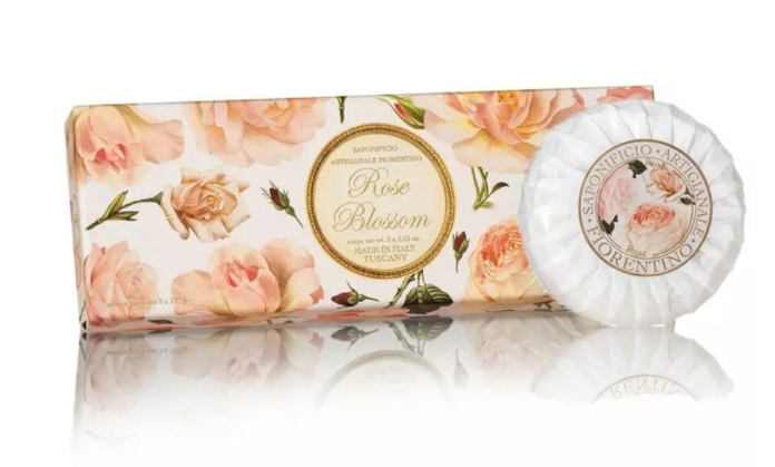 Saponificio Artigianale Fiorentino Rose Blossom Набор мыла туалетного ручной работы с ароматом Розы 6 шт по 50 гр в коробке
