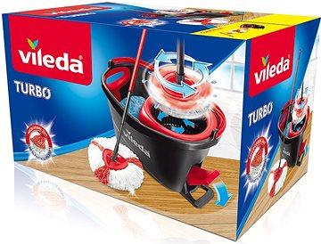 Vileda Easy Wring & Clean Turbo Набор для уборки Швабра с насадкой из микрофибры круглой веревочной + Ведро роторное с педальным отжимом 12 л