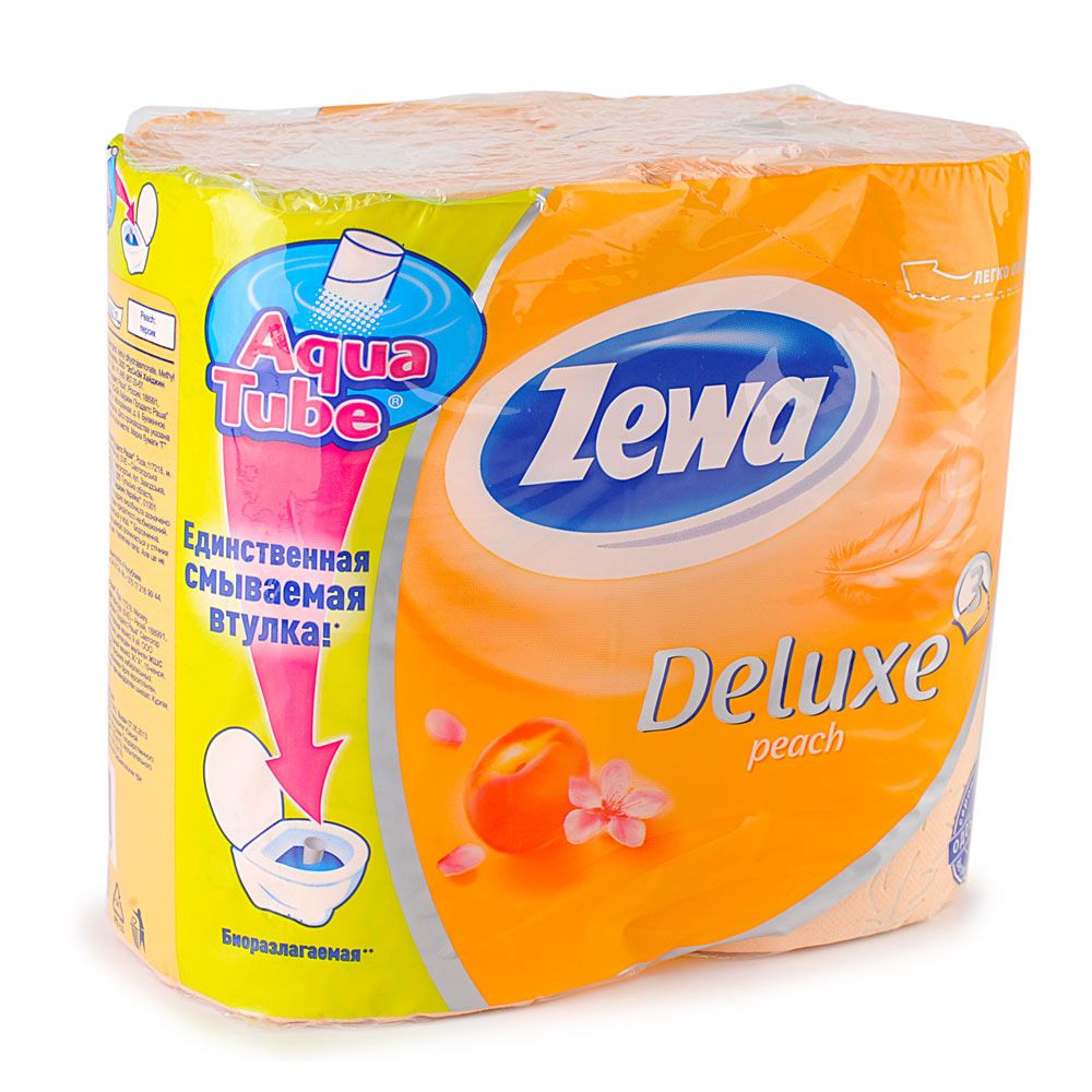 Zewa Deluxe Туалетная бумага трёхслойная Персик 4 рулона