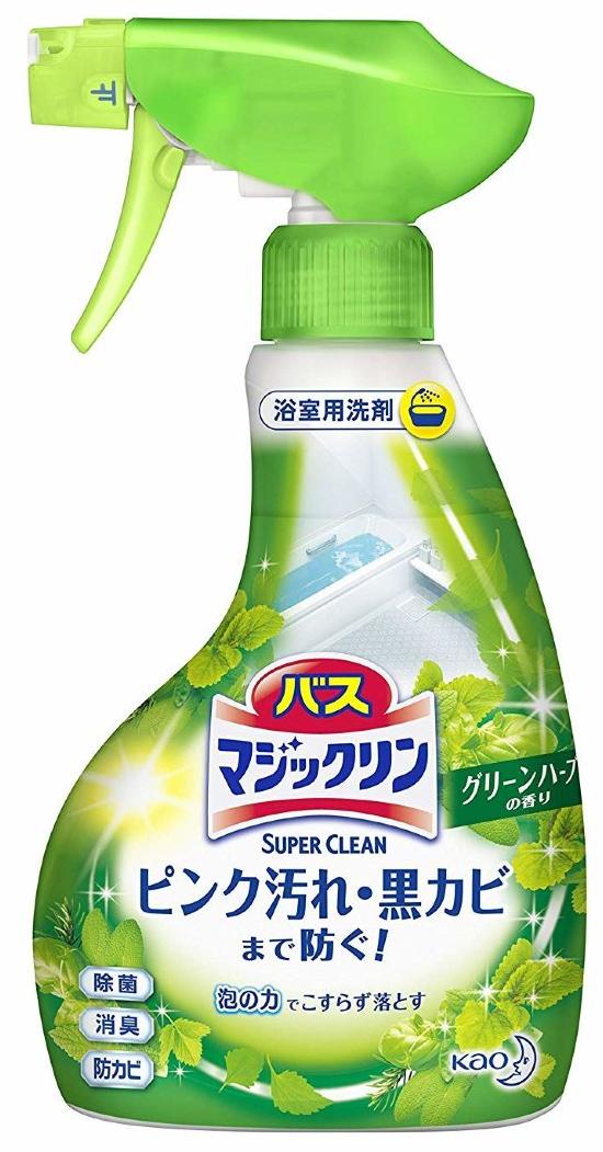 Kao Magiclean Super Clean Спрей-пенка для ванной комнаты с ароматом зелени 350 мл