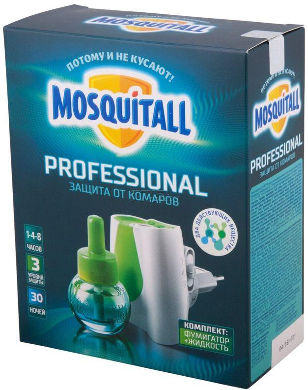 Mosquitall Профессиональная защита Комплект Электрофумигатор + жидкость от комаров 30 ночей