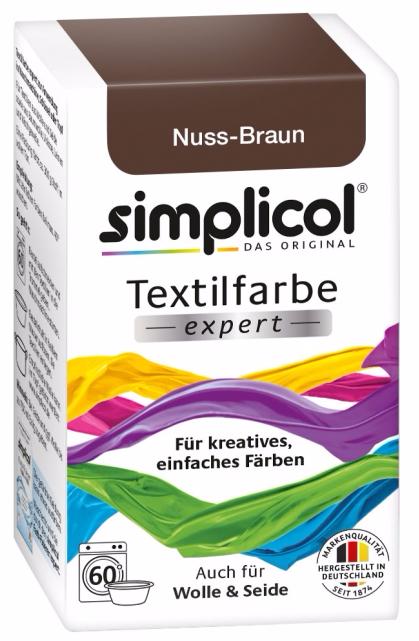 Simplicol Expert Краска текстильная для одежды и тканей из шерсти и шелка Коричневого цвета 150 гр