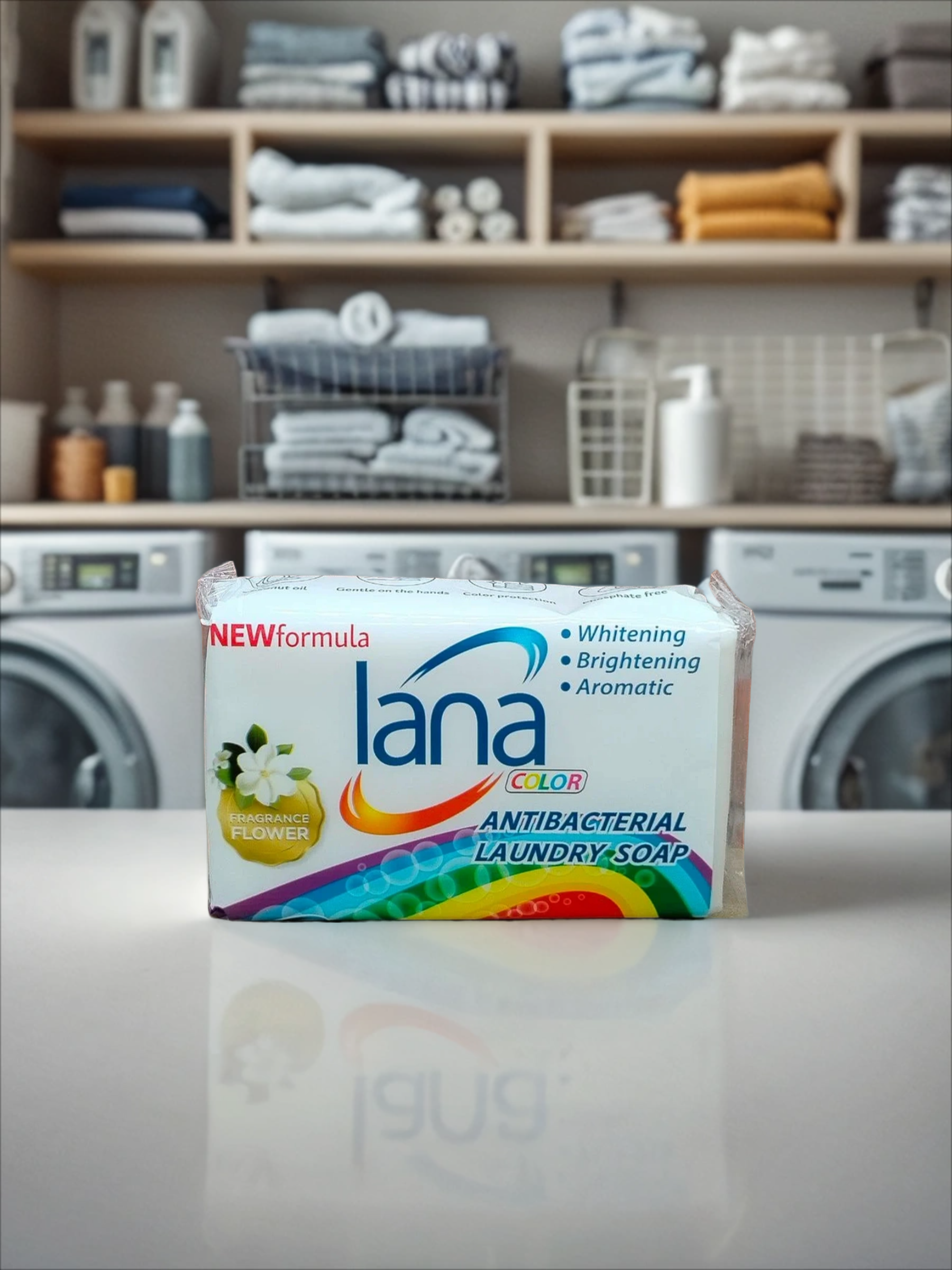 Lana Color Antibacterial Laundry Soap Flower Хозяйственное мыло антибактериальное для стирки и застирывания Цветы 255 гр