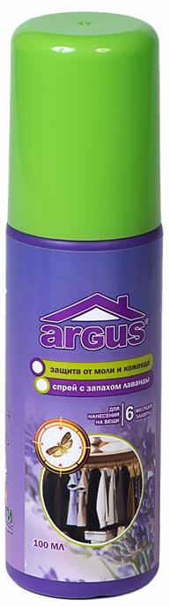 Argus Антимоль Спрей инсектицидный от моли и кожееда на 6 месяцев защиты с запахом лаванды 100 мл