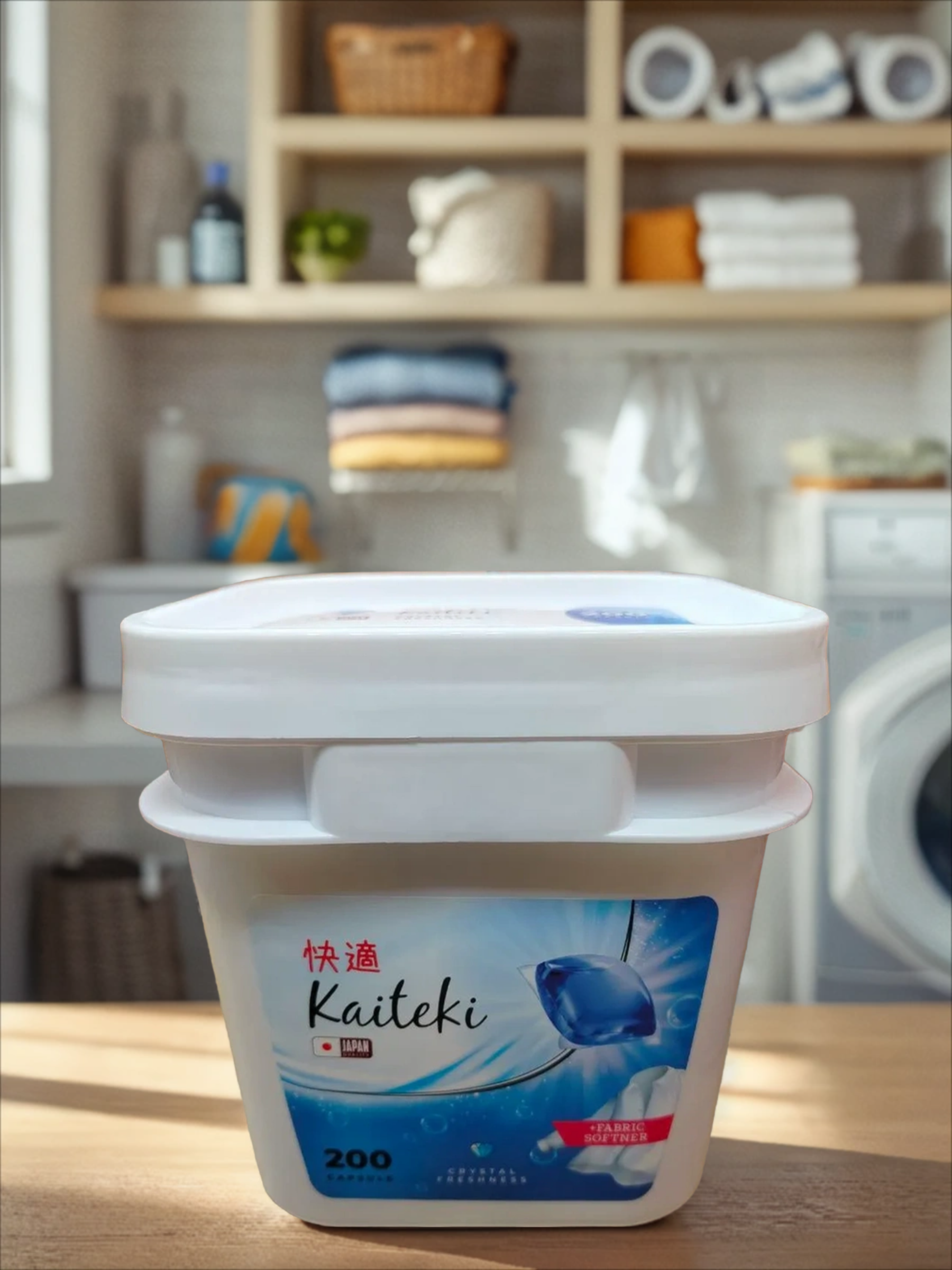 Kaiteki Capsule Softener Crystal Freshness Капсулы для стирки 3 в 1 аромат Кристальная свежесть 200 шт 1800 гр