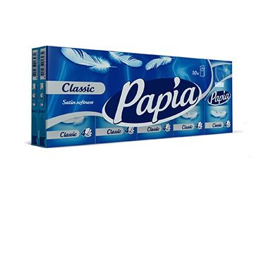 Papia Classic Носовые платочки четырёхслойные 10 шт 10 упаковок