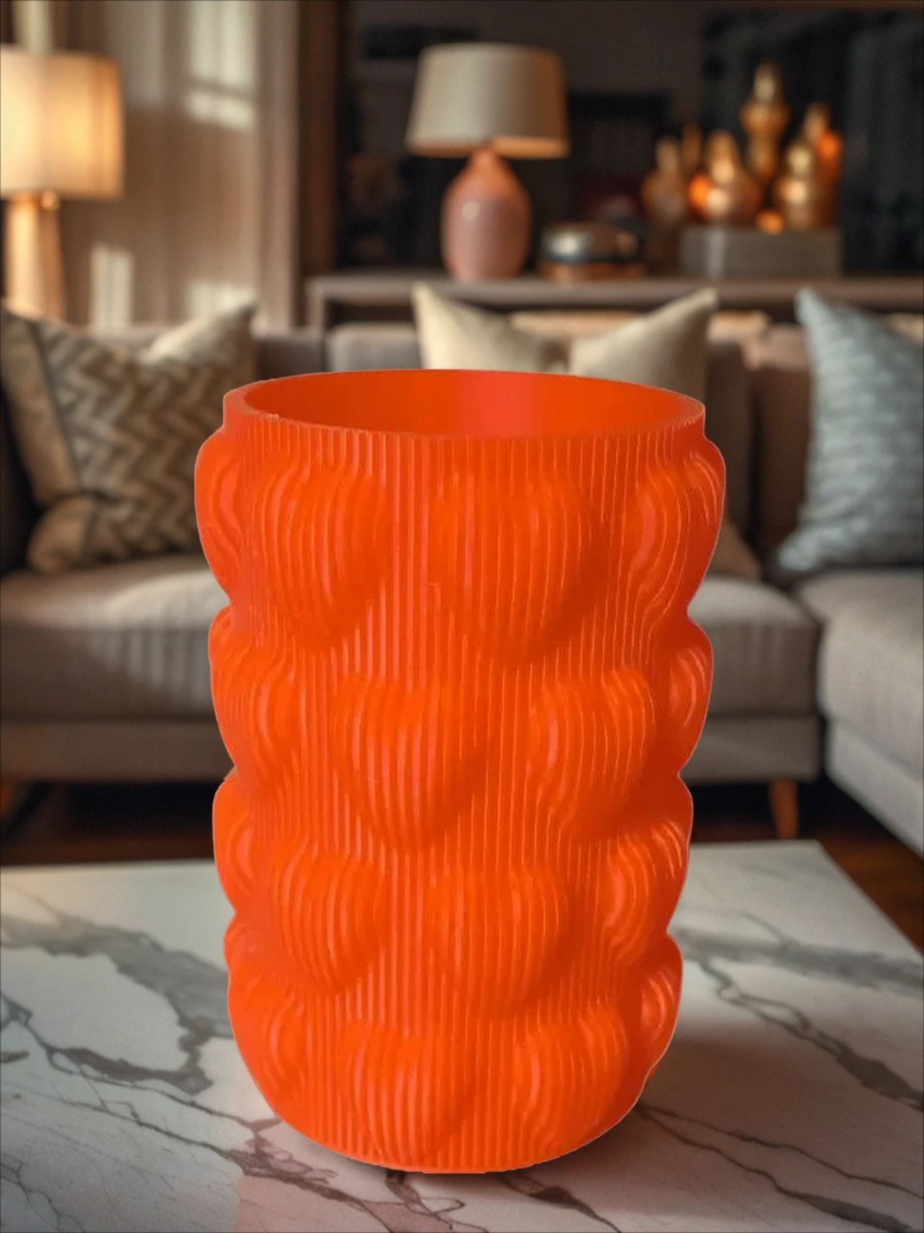 POAC Ваза декоративная для сухоцвета Объемные Сердечки Красная