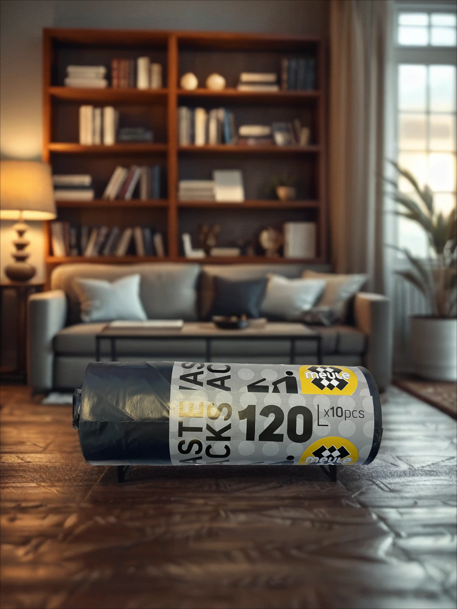 Meule Waste Sacks Мешки для мусора плотные черные 120 л 10 шт в рулоне