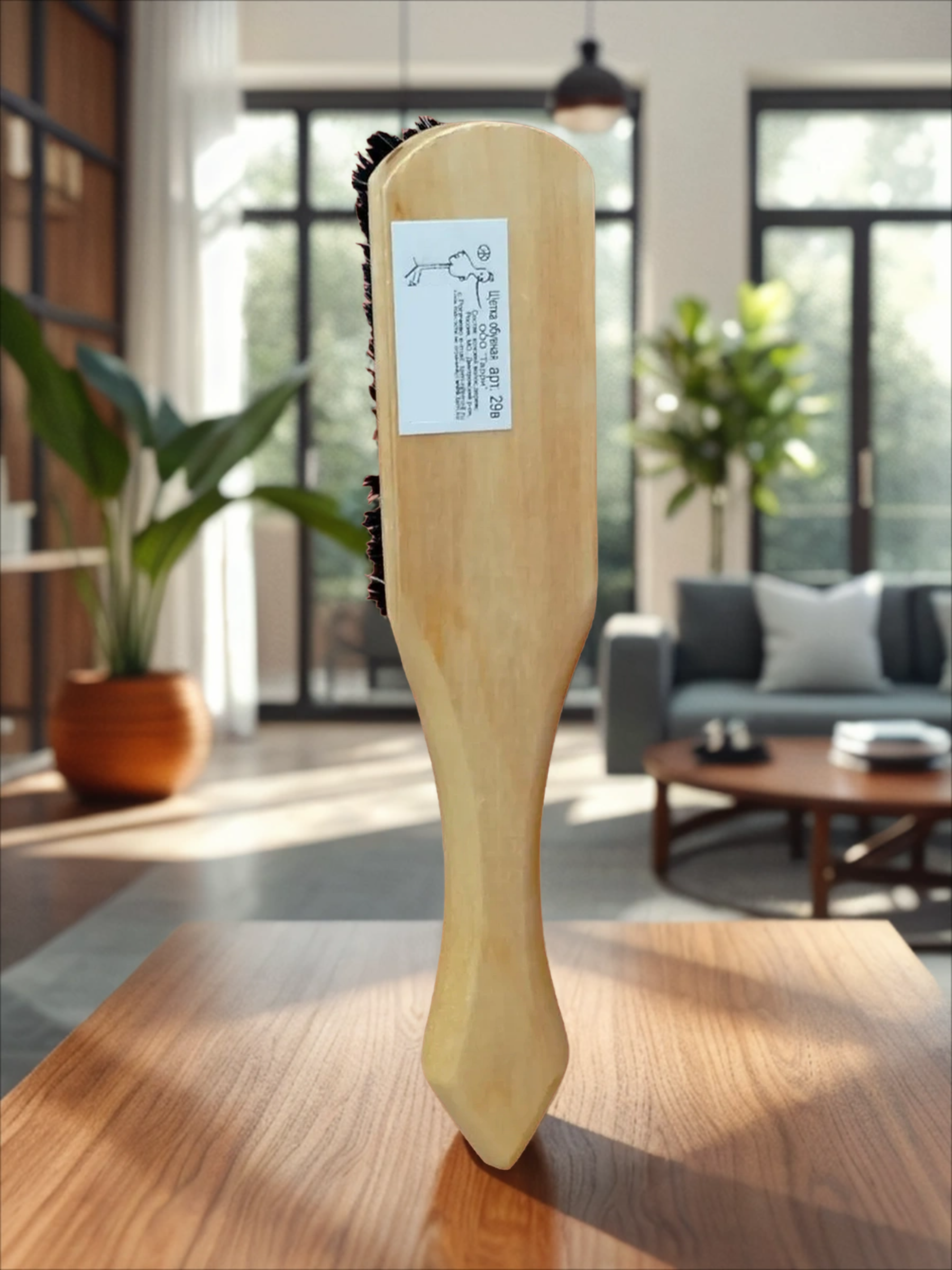 Тарри Щетка обувная с ручкой деревянная из натурального конского волоса 212*40 мм