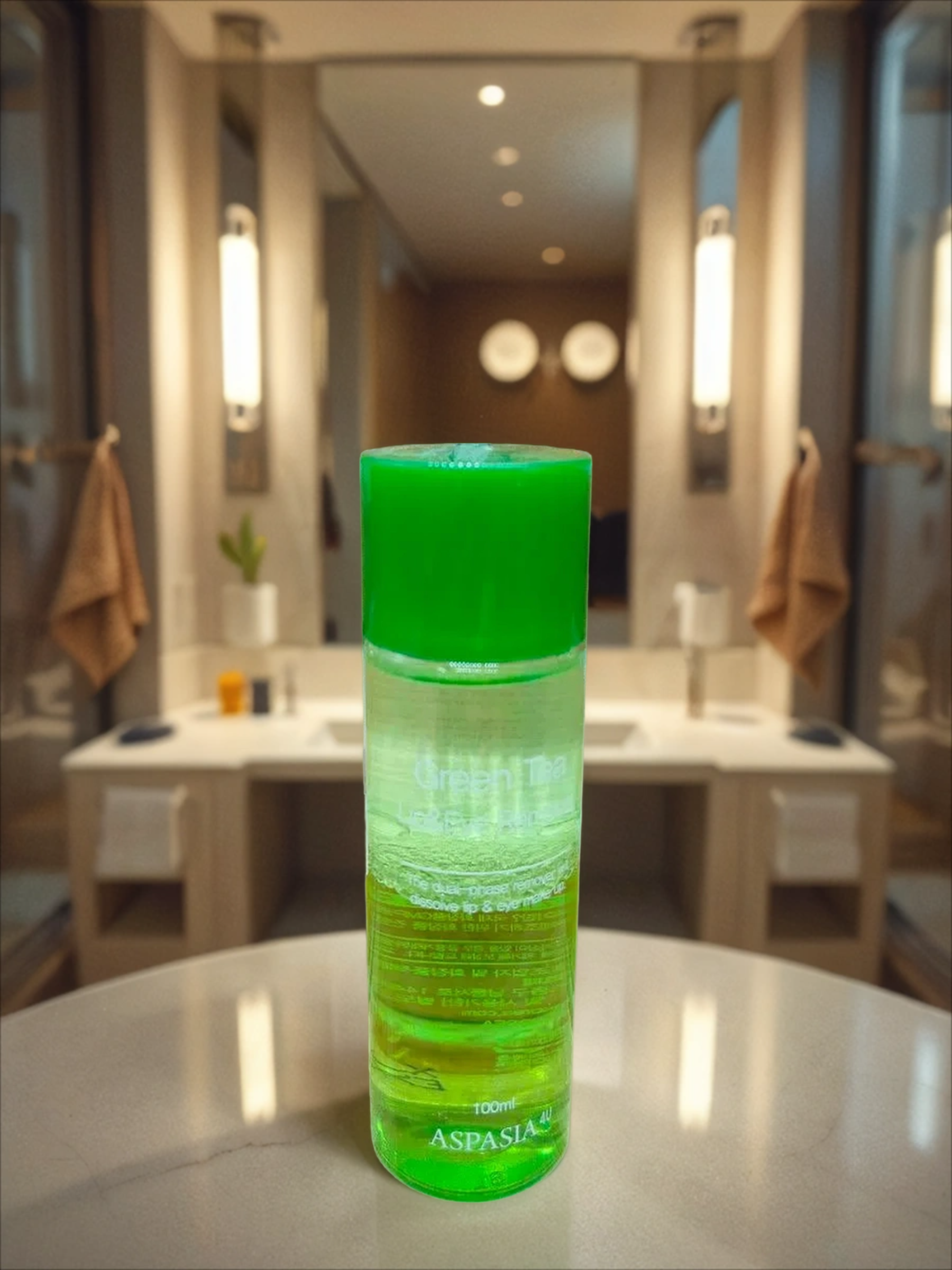 Aspasia 4U Lip & Eye Remover Green Tea Средство для снятия макияжа двухфазное с экстрактом Зеленого чая 100 гр