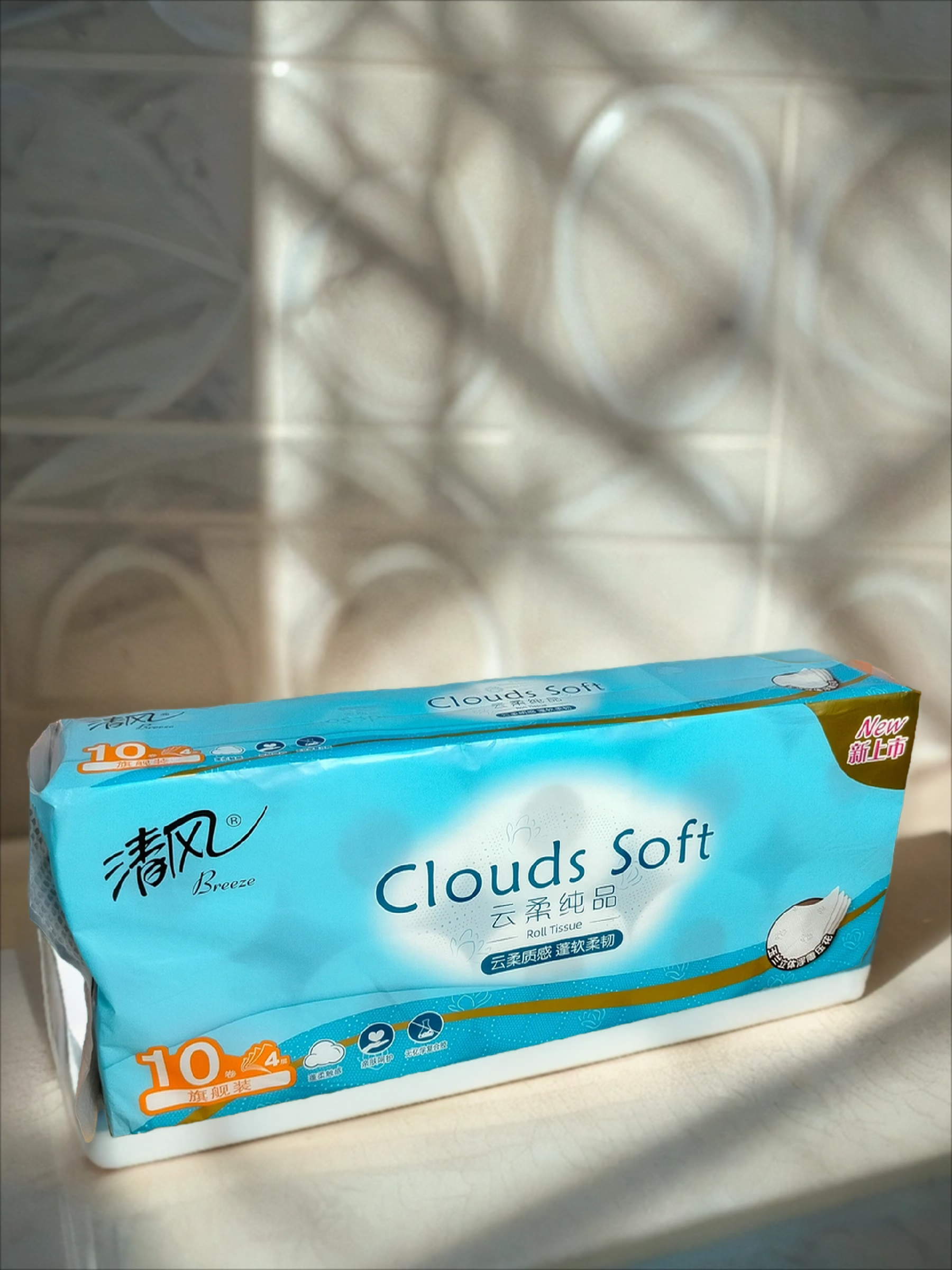Gold Hong Breeze Clouds Soft Туалетная бумага 4-ех слойная в индивидуальной упаковке 10 рулонов по 18 м