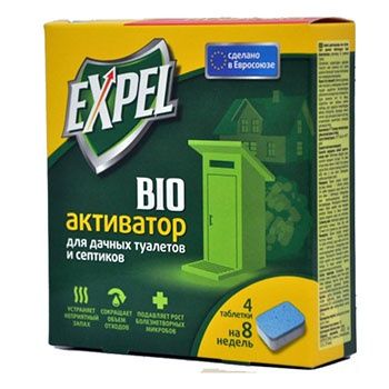 Expel BIO активатор для дачных туалетов и септиков Таблетки 4 шт