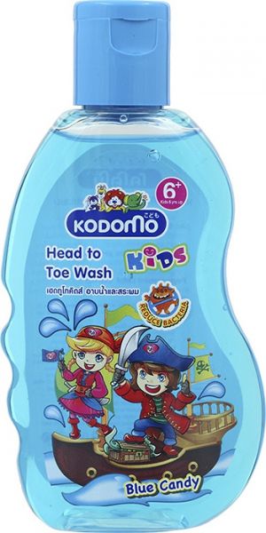 Lion Kodomo Head To Toe Wash Blue Candy Шампунь-гель детский от макушки до пяток с 6 лет с ароматом Сладких конфет 200 мл