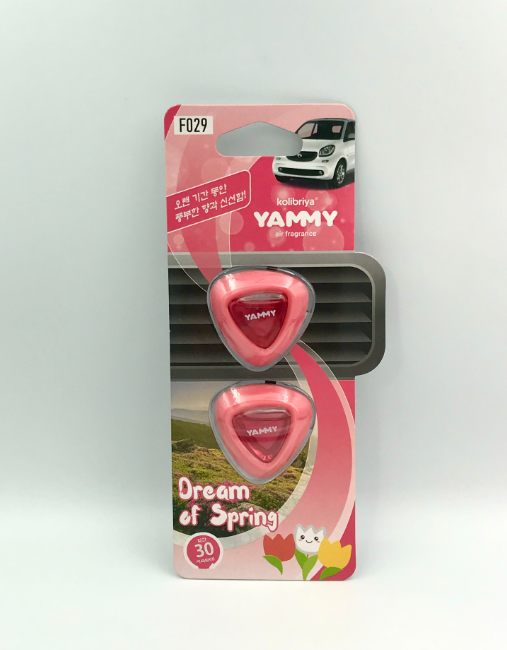 Kolibriya Yammy Liquid F029 Dream Of Spring Ароматизаторы салона автомобиля на дефлекторы Весенняя мечта 2,5 мл 2 шт