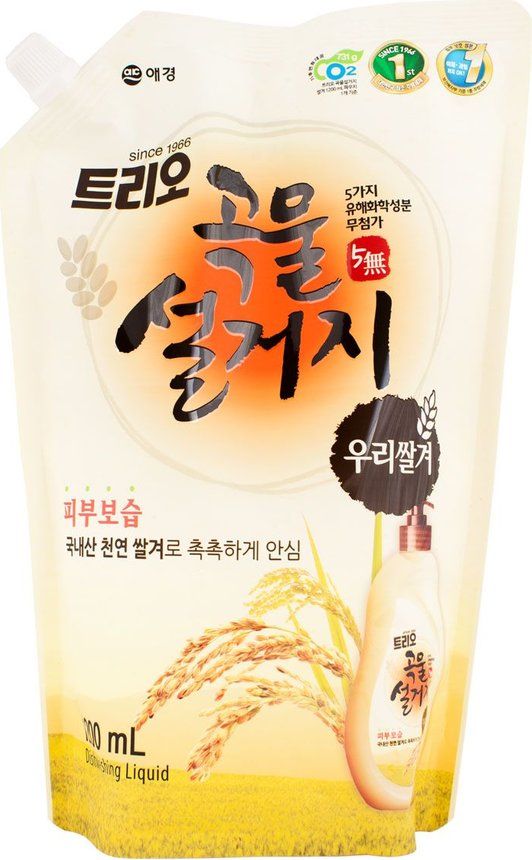 Aekyung Trio Grain Wheat Средство для мытья посуды Пшеница 1.2 л в мягкой упаковке
