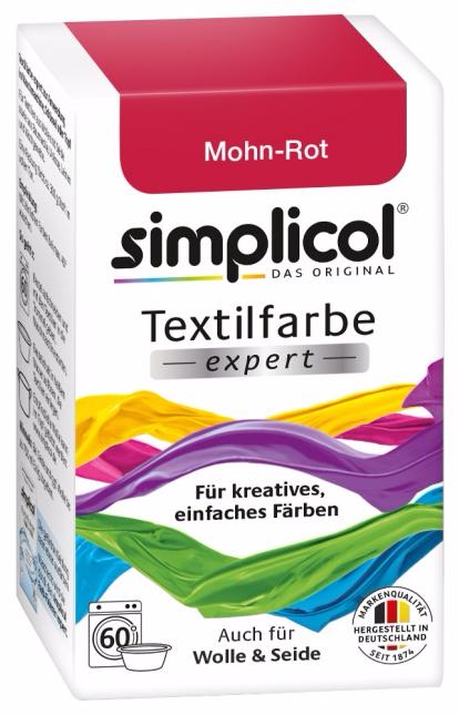 Simplicol Expert Краска текстильная для одежды и тканей из шерсти и шелка Красного цвета 150 гр