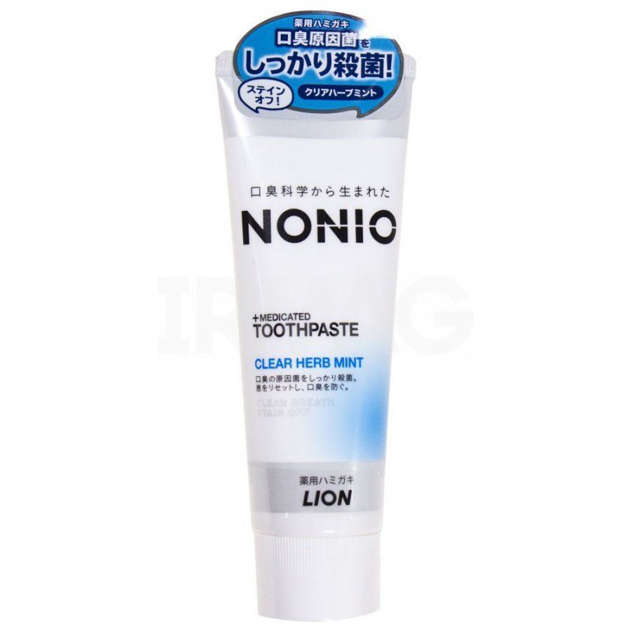 Lion Nonio Профилактическая зубная паста для удаления неприятного запаха, отбеливания, очищения и предотвращения появления и развития кариеса с ароматом трав и мяты 130 гр
